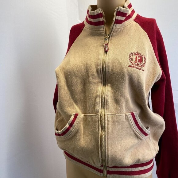 Vintage Disney Mickey Varsity Jacket Cozy Cotton Zipper Closure Embroidered - Picture 9 of 12